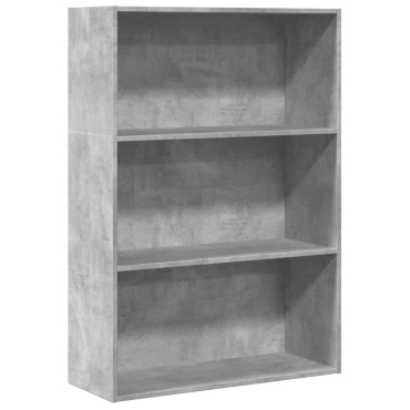 vidaXL Βιβλιοθήκη Γκρι Σκυροδέματος 80x30x114cm Επεξεργ. Ξύλο 1 τεμ.