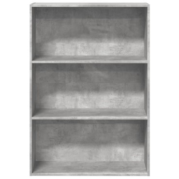 vidaXL Βιβλιοθήκη Γκρι Σκυροδέματος 80x30x114cm Επεξεργ. Ξύλο 1 τεμ.