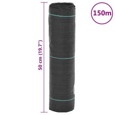 vidaXL Μεμβράνη Εδαφοκάλυψης Μαύρη 0,5x150 μ. από Πολυπροπυλένιο