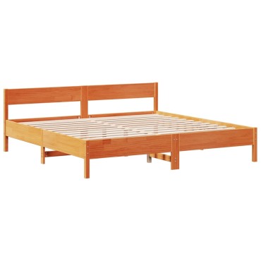 vidaXL Κρεβάτι Βιβλιοθήκη Χωρίς Στρώμα 180x200 εκ Μασίφ Ξύλο Πεύκου