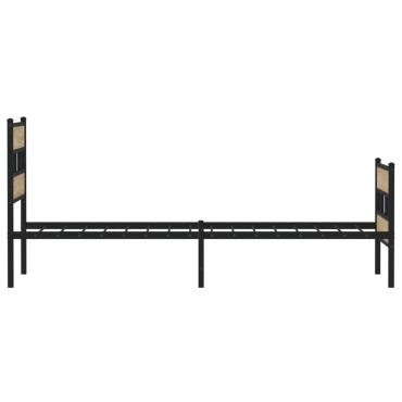 vidaXL Σκελετός Κρεβ. Χωρίς Στρώμα Sonoma Δρυς 75x190 εκ. Μεταλλικό