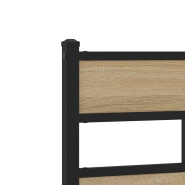 vidaXL Σκελετός Κρεβ. Χωρίς Στρώμα Sonoma Δρυς 75x190 εκ. Μεταλλικό