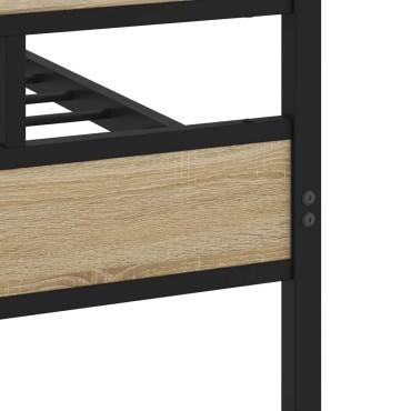 vidaXL Σκελετός Κρεβ. Χωρίς Στρώμα Sonoma Δρυς 75x190 εκ. Μεταλλικό