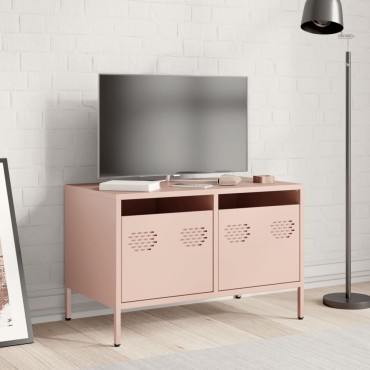 vidaXL Έπιπλο Τηλεόρασης Ροζ 68x39x43,5cm Χάλυβας Ψυχρής Έλασης