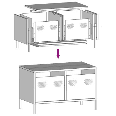 vidaXL Έπιπλο Τηλεόρασης Ροζ 68x39x43,5cm Χάλυβας Ψυχρής Έλασης