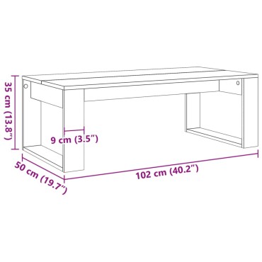 vidaXL Τραπεζάκι Σαλονιού Όψη Παλαιού Ξύλου 102x50x35cm Επεξ. Ξύλο 1 τεμ.