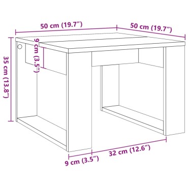 vidaXL Βοηθητικό Τραπέζι Artisan Δρυς 50x50x35cm Επεξ. Ξύλο
