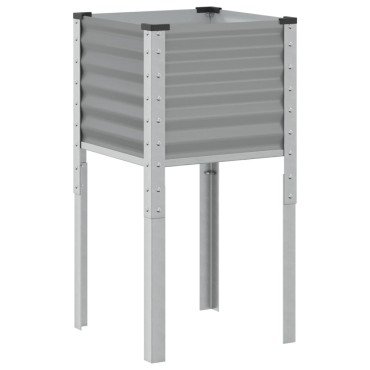 vidaXL Ζαρντινιέρα Κήπου Γκρι 45x45x88 εκ. από Ατσάλι