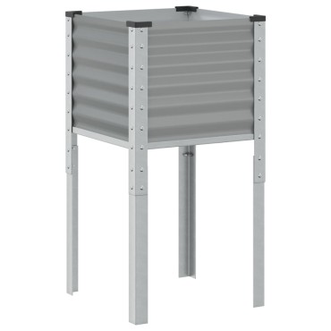 vidaXL Ζαρντινιέρα Κήπου Γκρι 45x45x88 εκ. από Ατσάλι
