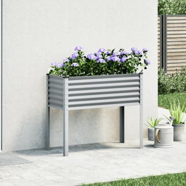 vidaXL Ζαρντινιέρα Κήπου Γκρι 100x41x90 εκ. από Ατσάλι