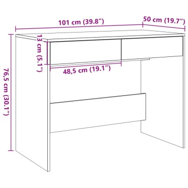 vidaXL Γραφείο Όψη Παλαιού Ξύλου 101x50x76,5cm από Επεξεργασμένο Ξύλο 1 τεμ.