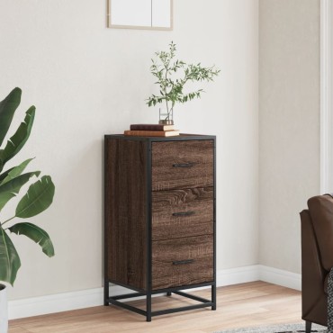vidaXL Ραφιέρα Καφέ Δρυς 35,5x35x76cm Επεξ. Ξύλο + Μέταλλο 1 τεμ.