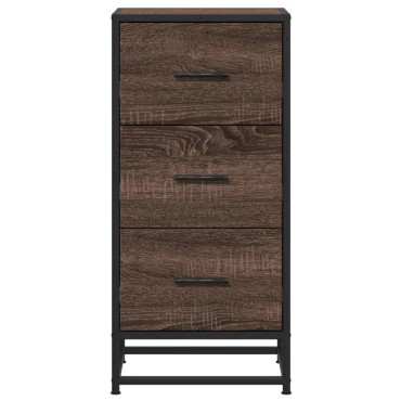 vidaXL Ραφιέρα Καφέ Δρυς 35,5x35x76cm Επεξ. Ξύλο + Μέταλλο 1 τεμ.
