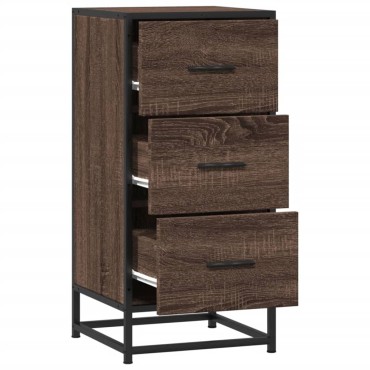 vidaXL Ραφιέρα Καφέ Δρυς 35,5x35x76cm Επεξ. Ξύλο + Μέταλλο 1 τεμ.