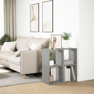 vidaXL Βιβλιοθήκη/Διαχωριστικό Χώρου Γκρι 69,5x29x69,5cm Επεξ. Ξύλο 1 τεμ.