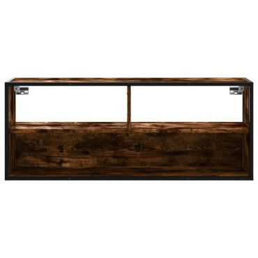 vidaXL Έπιπλο Τηλεόρασης Καπνιστή Δρυς 100x31x39,5cm Επεξ.Ξύλο/Μέταλλο