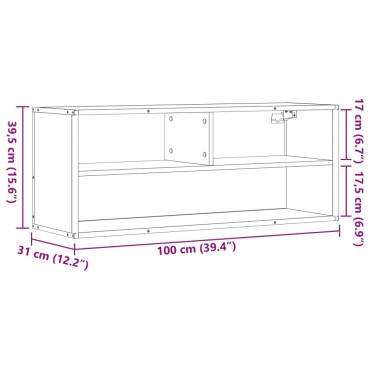 vidaXL Έπιπλο Τηλεόρασης Καπνιστή Δρυς 100x31x39,5cm Επεξ.Ξύλο/Μέταλλο