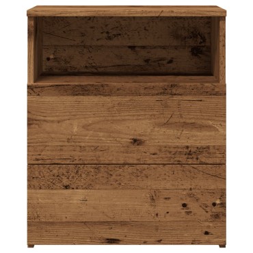 vidaXL Κομοδίνα 2 τεμ. Όψη Παλαιού Ξύλου 50x32x60cm από Επεξ. Ξύλο