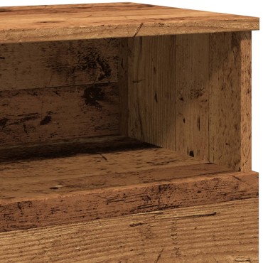 vidaXL Κομοδίνα 2 τεμ. Όψη Παλαιού Ξύλου 50x32x60cm από Επεξ. Ξύλο