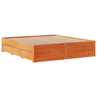 vidaXL Κρεβάτι Βιβλιοθήκη Χωρίς Στρώμα 180x200 εκ Μασίφ Ξύλο Πεύκου