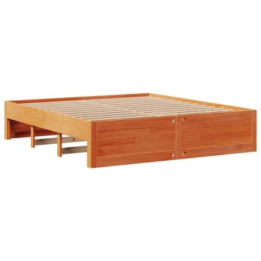 vidaXL Κρεβάτι Βιβλιοθήκη Χωρίς Στρώμα 180x200 εκ Μασίφ Ξύλο Πεύκου