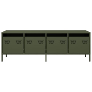 vidaXL Έπιπλο Τηλεόρασης Λαδί 135x39x43,5cm Ατσάλι Ψυχρής Έλασης