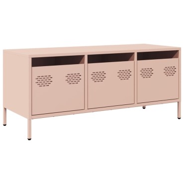 vidaXL Έπιπλο Τηλεόρασης Ροζ 101,5x39x43,5cm Ατσάλι Ψυχρής Έλασης