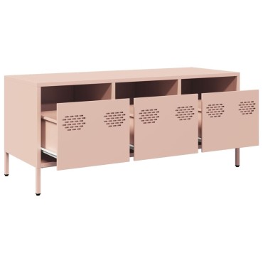 vidaXL Έπιπλο Τηλεόρασης Ροζ 101,5x39x43,5cm Ατσάλι Ψυχρής Έλασης