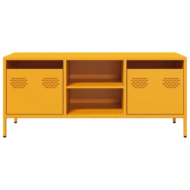vidaXL Έπιπλο Τηλεόρασης Μουσταρδί 101,5x39x43,5 Ατσάλι Ψυχρής Έλασης 101,5x39x43,5cm