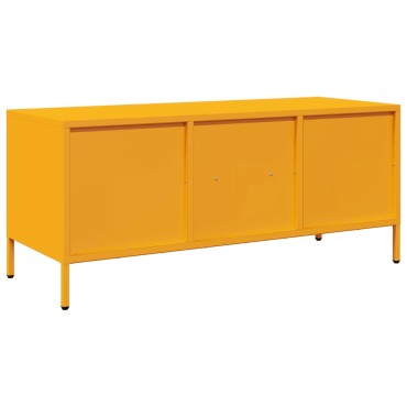 vidaXL Έπιπλο Τηλεόρασης Μουσταρδί 101,5x39x43,5 Ατσάλι Ψυχρής Έλασης 101,5x39x43,5cm