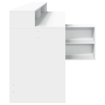 vidaXL Γραφείο με LED Λευκό 200x104x91cm από Επεξεργασμένο Ξύλο 1 τεμ.