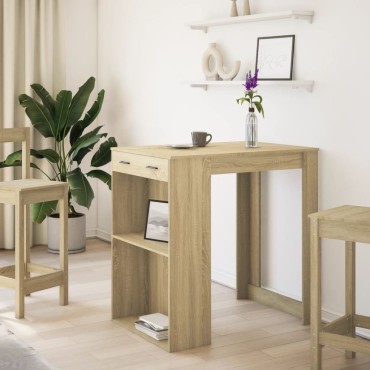 vidaXL Τραπέζι Μπαρ Sonoma Δρυς 102x70x103,5cm Επεξεργ. Ξύλο 1 τεμ.