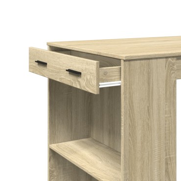 vidaXL Τραπέζι Μπαρ Sonoma Δρυς 102x70x103,5cm Επεξεργ. Ξύλο 1 τεμ.