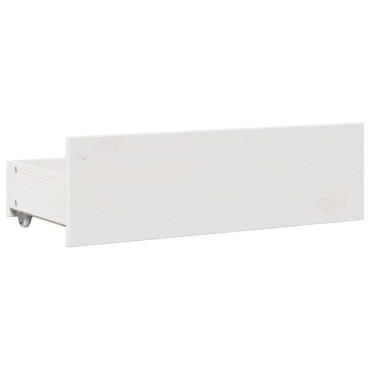 vidaXL Κρεβάτι Βιβλιοθήκη Χωρίς Στρώμα Λευκό 75x190 εκ Μασίφ Πεύκο