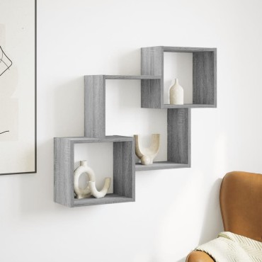 vidaXL Ντουλάπι Τοίχου Γκρι Sonoma 78x18x71cm Επεξεργασμένο Ξύλο 1 τεμ.