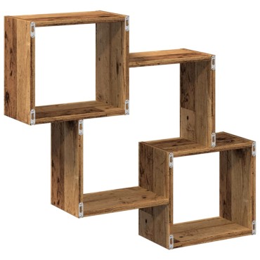 vidaXL Ντουλάπι Τοίχου Όψη Παλαιού Ξύλου 78x18x71cm Επεξ. Ξύλο 1 τεμ.