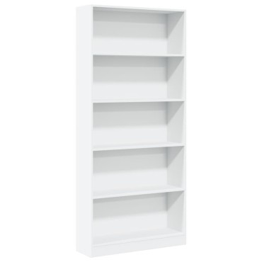 vidaXL Βιβλιοθήκη Λευκή 80x24x176cm από Επεξεργασμένο Ξύλο 1 τεμ.