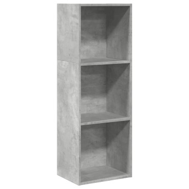 vidaXL Βιβλιοθήκη Γκρι Σκυροδέματος 40x30x114cm Επεξεργ. Ξύλο 1 τεμ.