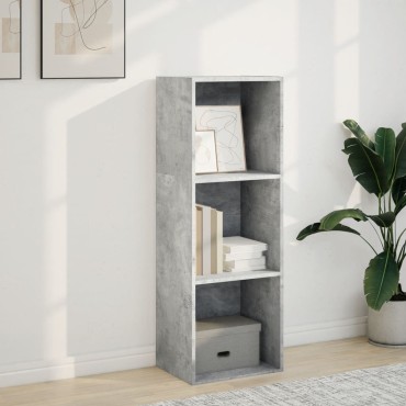 vidaXL Βιβλιοθήκη Γκρι Σκυροδέματος 40x30x114cm Επεξεργ. Ξύλο 1 τεμ.