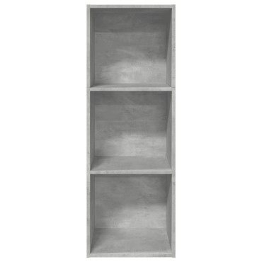 vidaXL Βιβλιοθήκη Γκρι Σκυροδέματος 40x30x114cm Επεξεργ. Ξύλο 1 τεμ.