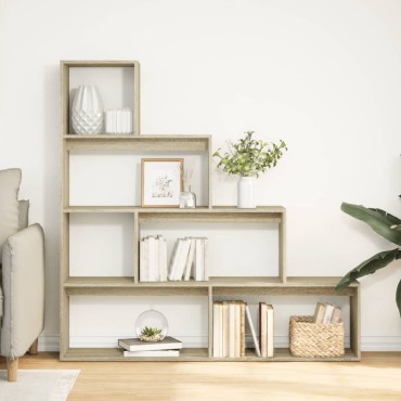 vidaXL Βιβλιοθήκη/Διαχωριστικό Χώρου 4 Επ. 143,5x29x143,5cm Επ. Ξύλο 1 τεμ.