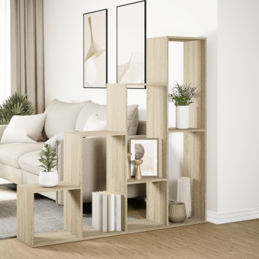 vidaXL Βιβλιοθήκη/Διαχωριστικό Χώρου 4 Επ. 143,5x29x143,5cm Επ. Ξύλο 1 τεμ.