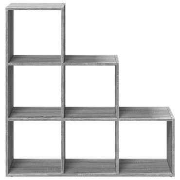 vidaXL Βιβλιοθήκη/Διαχωριστικό Χώρου 3 Επ. Γκρι 99x29x99cm Επ. Ξύλο 1 τεμ.