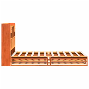 vidaXL Κρεβάτι Βιβλιοθήκη Χωρίς Στρώμα 120x200 εκ Μασίφ Ξύλο Πεύκου
