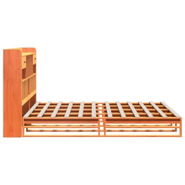 vidaXL Κρεβάτι Βιβλιοθήκη Χωρίς Στρώμα 180x200 εκ Μασίφ Ξύλο Πεύκου
