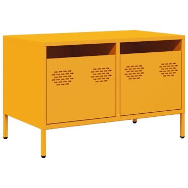 vidaXL Έπιπλο Τηλεόρασης Μουσταρδί 68x39x43,5cm Ατσάλι Ψυχρής Έλασης