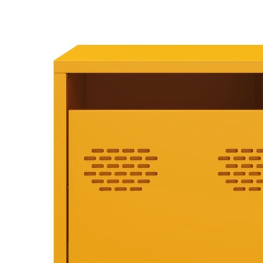 vidaXL Έπιπλο Τηλεόρασης Μουσταρδί 68x39x43,5cm Ατσάλι Ψυχρής Έλασης