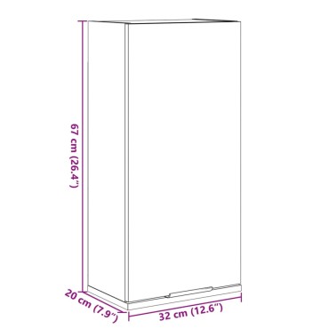 vidaXL Ντουλάπι Μπάνιου Επιτοίχιο Παλαιό Ξύλο 32x20x67cm 1 τεμ.
