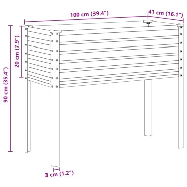 vidaXL Ζαρντινιέρα 100x41x90 εκ. Ατσάλι Σκληρυθέν στον Αέρα