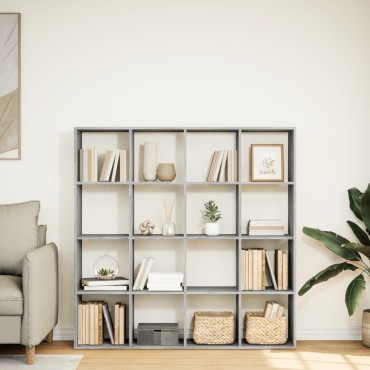 vidaXL Βιβλιοθήκη Γκρι Sonoma 137,5x29x137,5cm Επεξεργασμένο Ξύλο 1 τεμ.